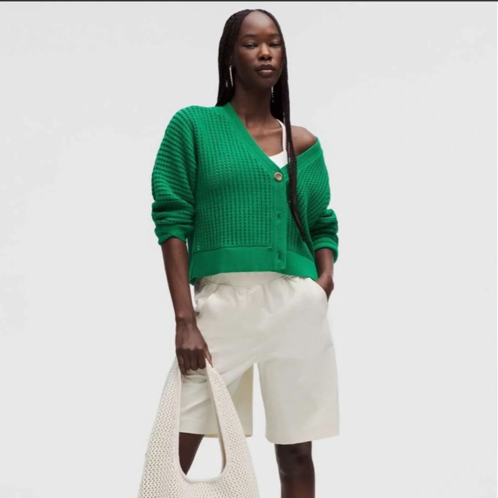 NWT Lululemon Cotton Crochet Mesh Relaxed-Fit Cardigan Sz XL - Picture 3 of 7